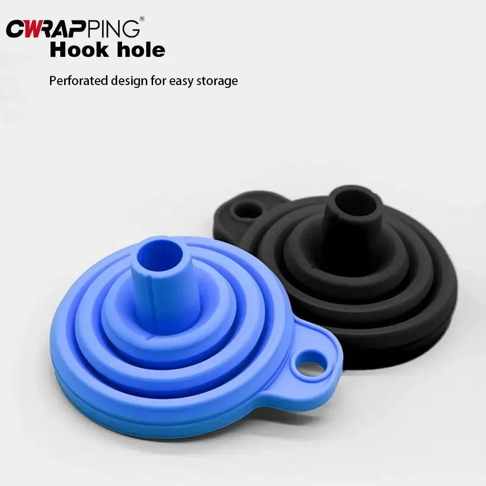 Embudo Plegable de Silicona Universal para Auto | Cambio de Aceite, Gasolina y Líquidos