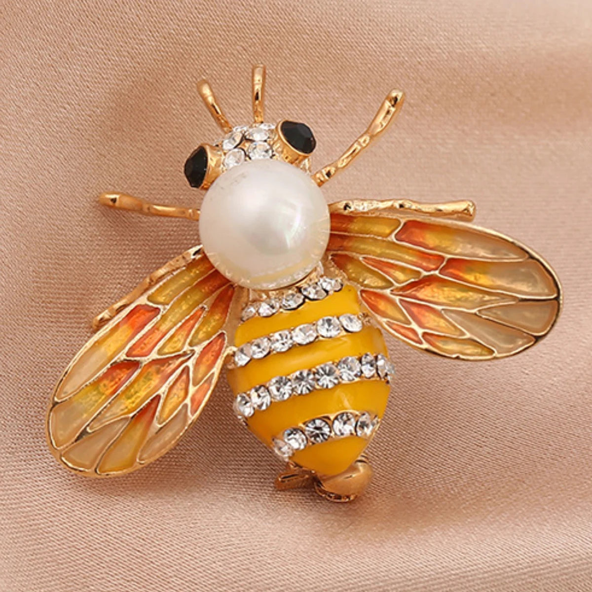 Broche de Abeja con Perla Imitación para Mujer - Joyería Elegante de Moda para Fiesta y Regalo