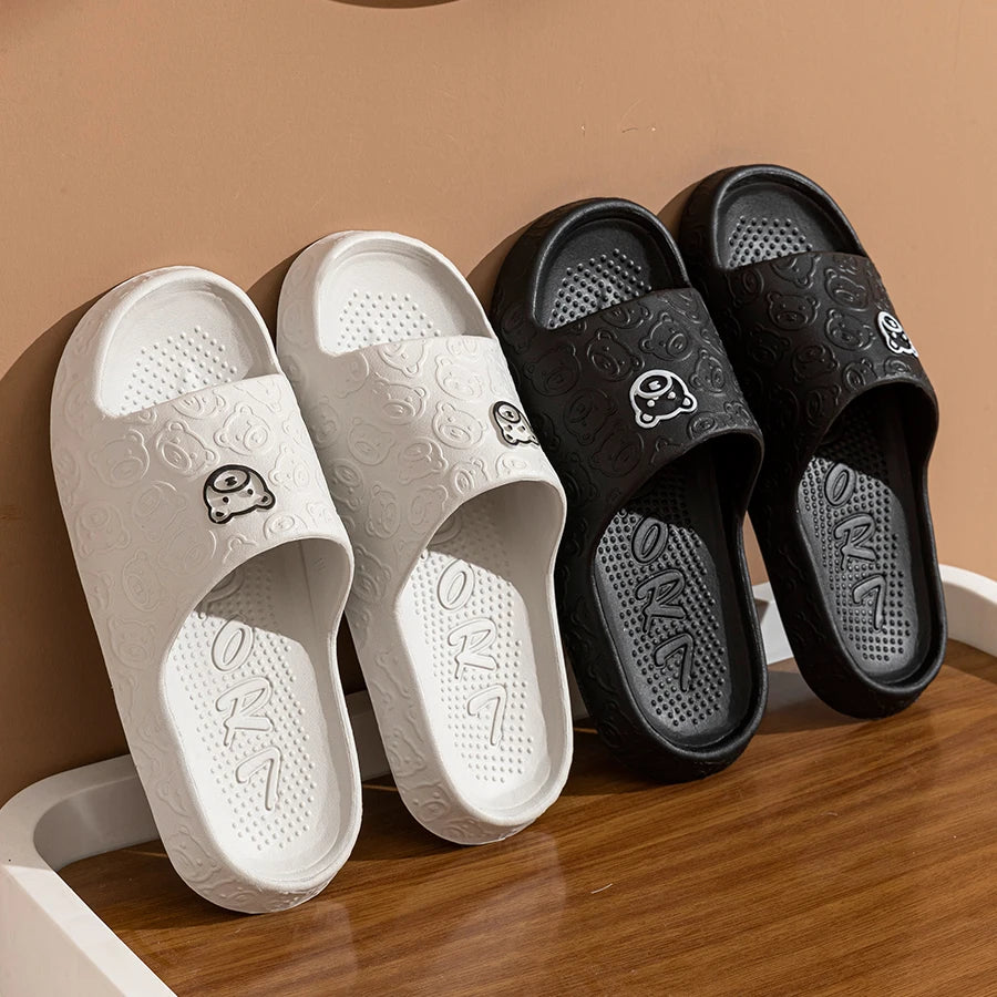 Sandalias Unisex Verano Antideslizantes | Slippers con Estampado de Osito para Casa, Baño y Dormitorio - Suaves y Cómodas