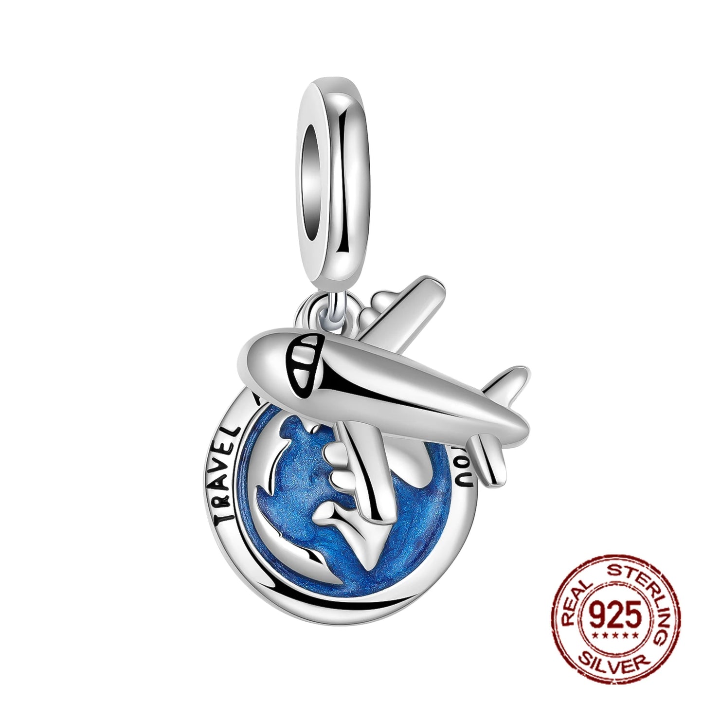 Charm avión y luciérnaga en plata 925 – Amor y viaje, compatible Pandora, pulsera y collar DIY mujer
