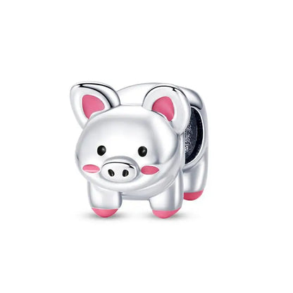 Charm Mascotas y Animales en Plata 925 – Gatito, Perrito y Oveja con Circonitas de Colores | Compatible Pulsera Pandora