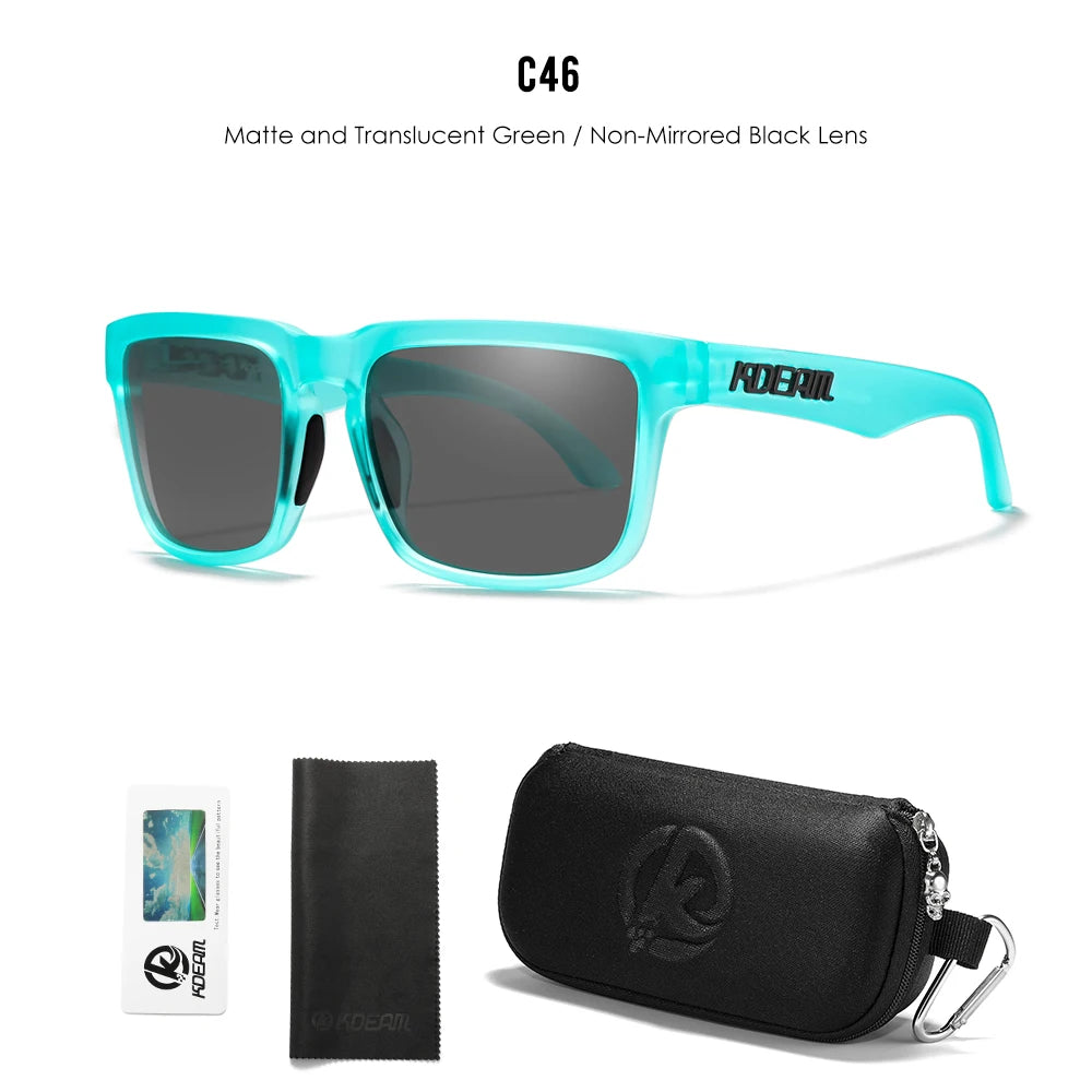 Gafas de Sol Polarizadas KDEAM Unisex | Diseño Cuadrado Casual con Estuche Rígido