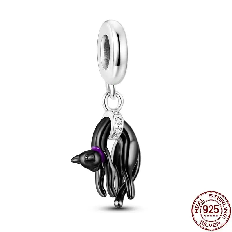 Charm camaleón y luciérnaga en plata 925 – Dije animal brillante, compatible Pandora, pulsera y collar mujer