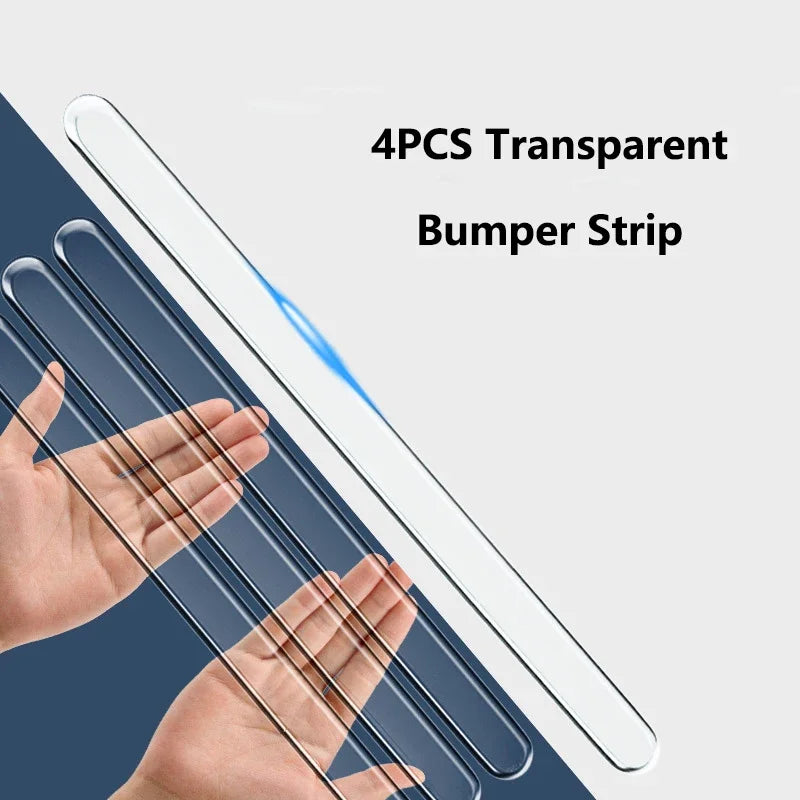 Clearance_4PCS Extended Car Door Bumper Strip Transparent Body Protector Anti-scratch & Anti-scuff Protective Strip Body Decorat