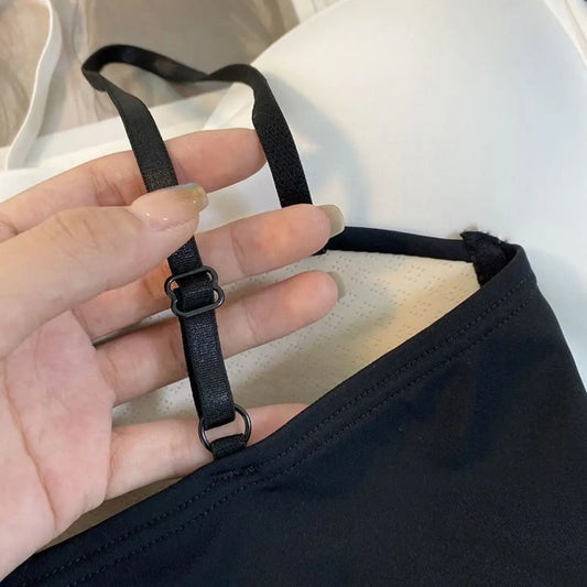 Thin Section Double Straps Solid Color Suspenders Hot Girls Inside Sports Vest Sexy Outer Wear Bottoming Slim Women