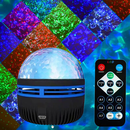 Proyector LED Galaxy Aurora USB 5V – Luz Nocturna Giratoria 360° con Control Remoto y Efectos RGB para Dormitorio y Sala