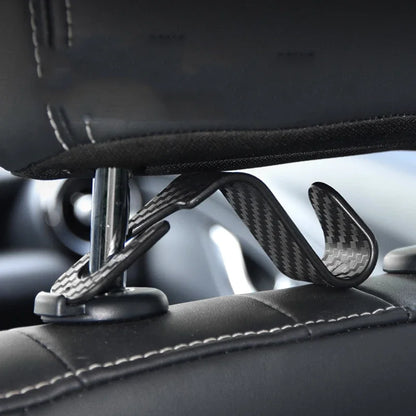 Gancho Oculto para Asiento de Auto 4PCS – Multiusos con Textura de Fibra de Carbono