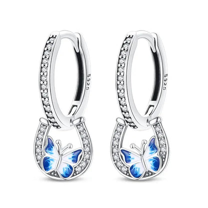 Aretes Primavera Plata 925 | Abeja, Flor y Mariposa | Aros Dobles Mujer