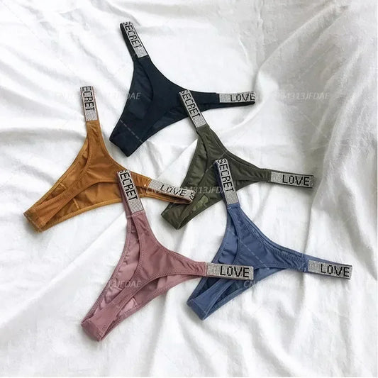 Tanga Mujer 2025 | Lencería Sexy con Rhinestones y Push-Up