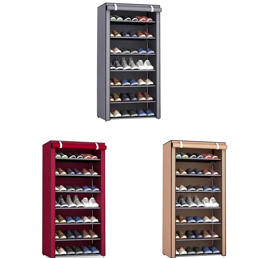 Organizador de Zapatos Multicapa – Estantería Plegable de Tela No Tejida, Ahorro de Espacio y Antipolvo
