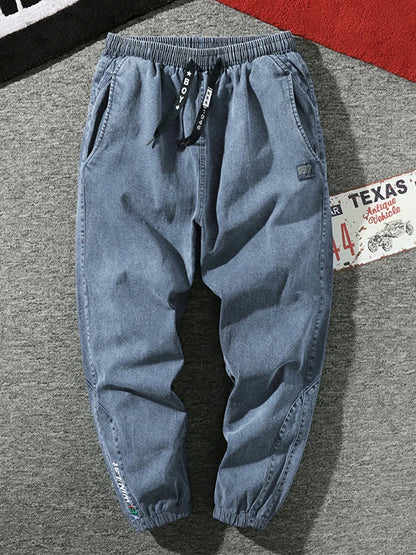 Jeans Jogger Hombre Tallas Grandes 6XL–8XL | Pantalón Cargo Denim Streetwear Negro y Azul
