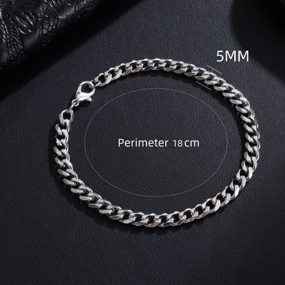 Pulsera Cadena Cubana Clásica para Hombres – Acero Inoxidable 3/5/7/9mm, Joyería Moderna Unisex