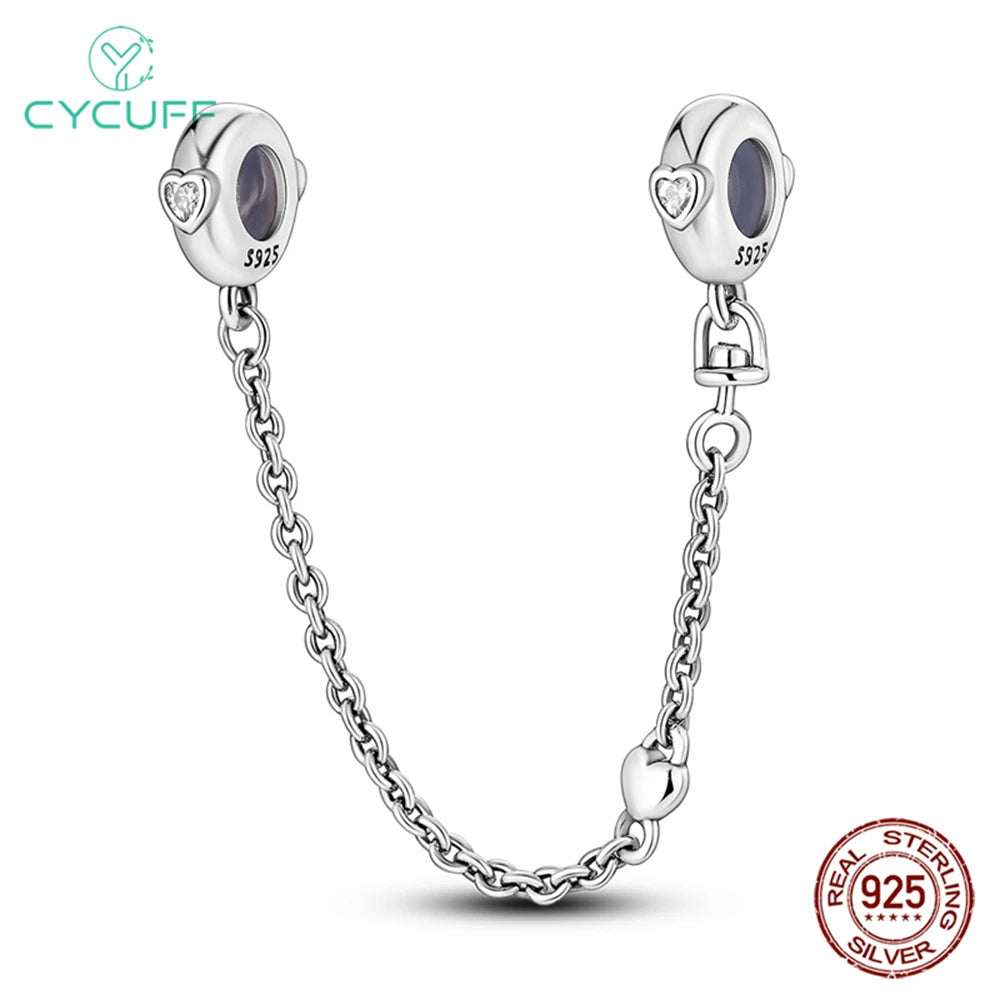 Charm de Plata 925 – Safety Chain, Avión, Tierra, Cámara y Margarita para Pulsera DIY Mujer