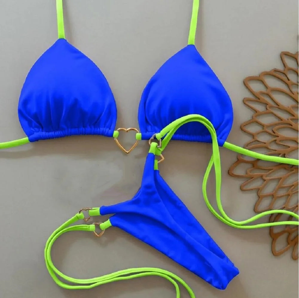 Bikini Sexy Mujer Halter | Set de Baño 2 Piezas Triángulo Tanga Brasileño RUOTONSEPT