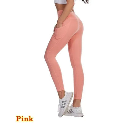 Leggings Deportivos Mujer Cintura Alta | Mallas Yoga Push Up con Bolsillo y Control Abdomen