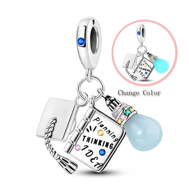 Charm Birrete de Graduación Plata 925 | Compatible Pandora Original