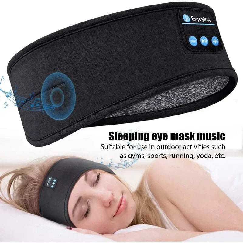 Diadema Bluetooth deportiva y para dormir – Auriculares inalámbricos con antifaz musical, elásticos y cómodos