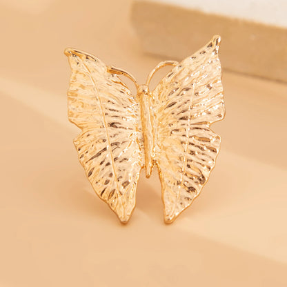 Anillo Boho Ajustable para Mujer – Diseño Creativo de Mariposas y Flores, Joyería de Moda 2025 Dorada o Plateada