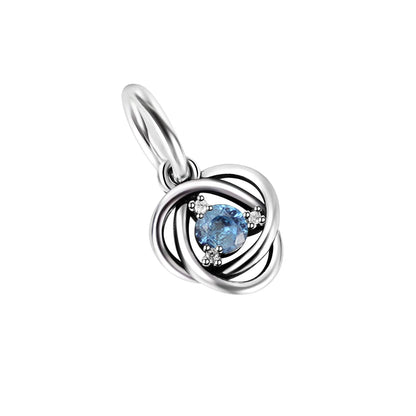 Charm Corazón con Piedras de Nacimiento en Plata 925 – Abalorios Eternity para Pulseras Originales Mujer