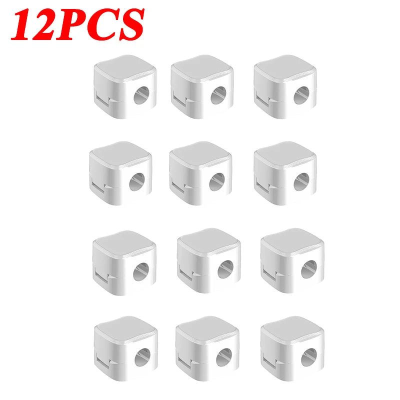 Magnetic Cable Clip Adhesivo Organizador de Cables 7.5mm para Escritorio, Oficina y Hogar – 6 Piezas