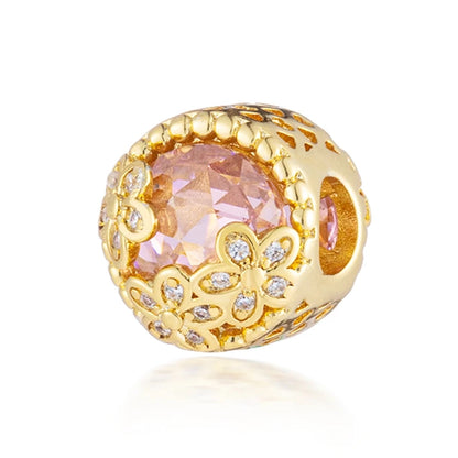 Charm Plata 925 Flores Rosadas | Cerezo y Margarita Brillante Compatible Pandora