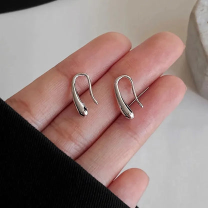 Silver Water Drop Shape Earrings for Women  Simple Temperament Ins Retro Jewelry Party Birthday