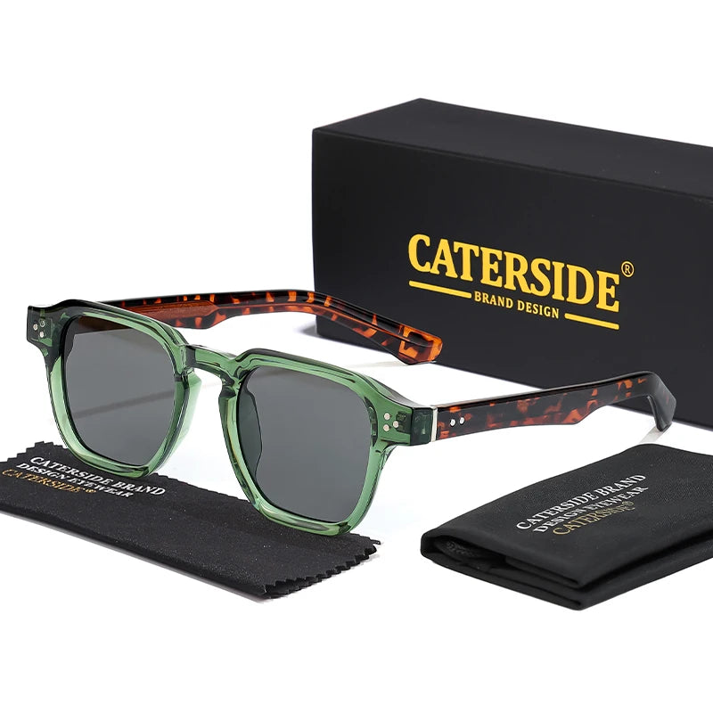 CATERSIDE Gafas de Sol Cuadradas Clásicas Hombre Mujer | Estilo Lujo Viaje Playa Fiesta UV400