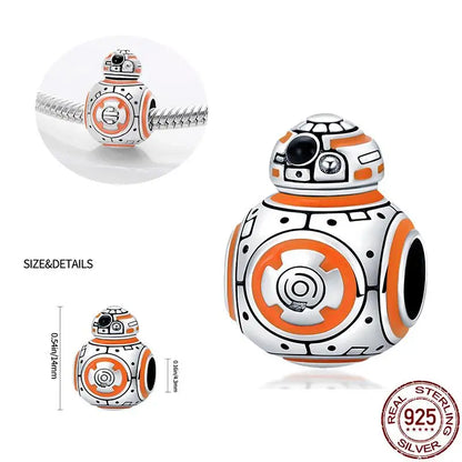 Charm Star Wars Mandalorian en Plata 925 – Abalorio Yoda y Casco Mandalorian para Pulsera Original Mujer