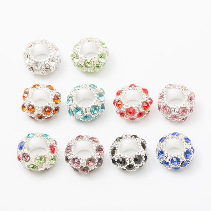 Set de 10 charms europeos en plata – Abalorios elegantes para pulseras tipo Pandora, joyería DIY de moda