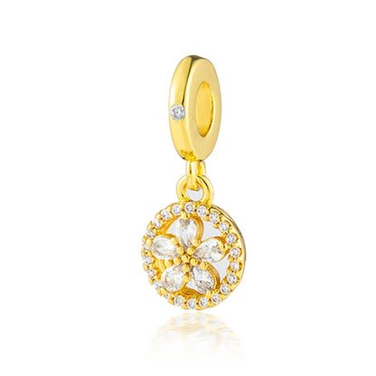 Charm Plata 925 Flores Rosadas | Cerezo y Margarita Brillante Compatible Pandora