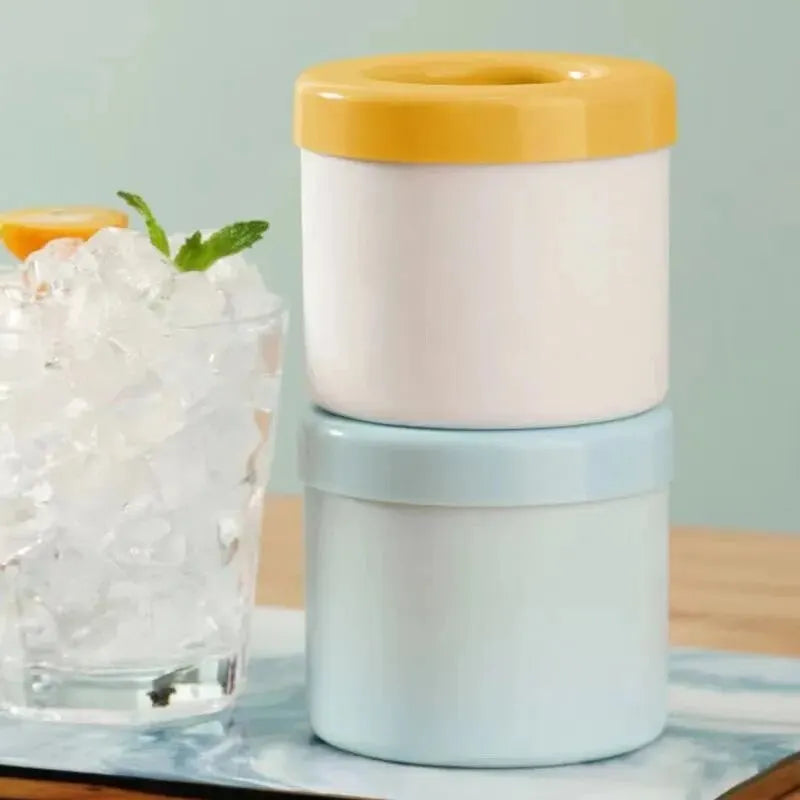 Molde de Hielo de Silicona | Cubitera Redonda con Cubo Portátil | Molde Creativo para Hielos Caseros, Verano y Bar