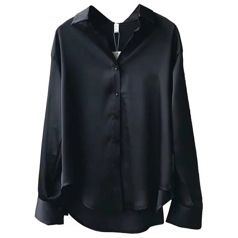 Blusa Mujer Primavera Otoño | Camisa Casual Manga Larga Cuello Clásico Elegante