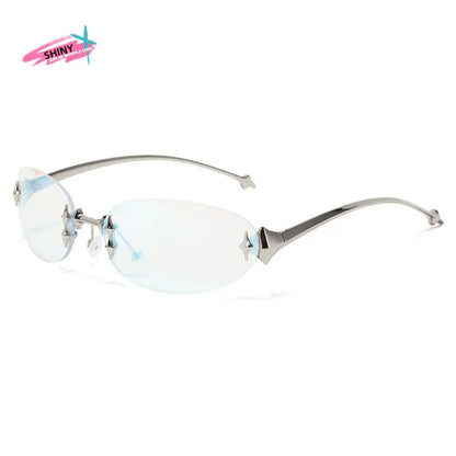 Gafas de Sol Y2K Retro Sin Montura | UV400 Protección | Estilo Vintage Ligero