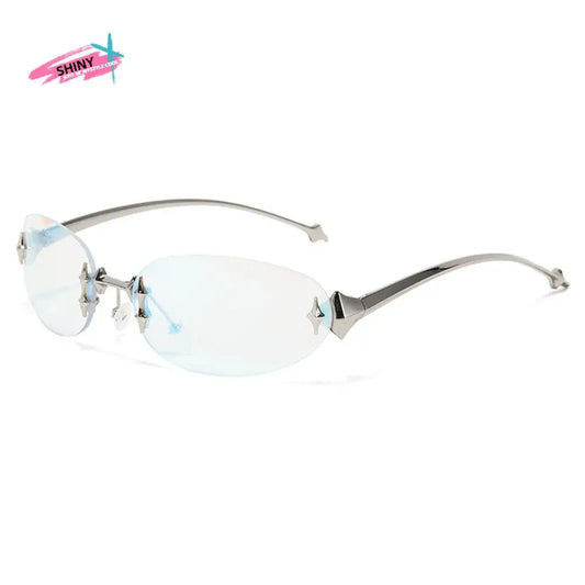 Gafas de Sol Y2K Retro Sin Montura | UV400 Protección | Estilo Vintage Ligero