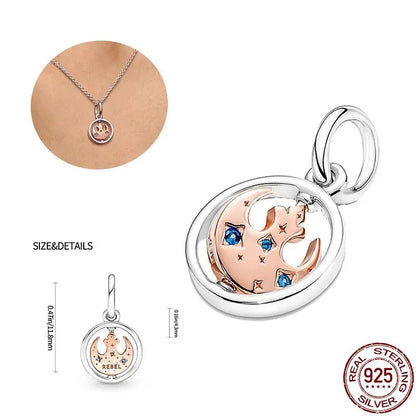 Charm Star Wars Mandalorian en Plata 925 – Abalorio Yoda y Casco Mandalorian para Pulsera Original Mujer
