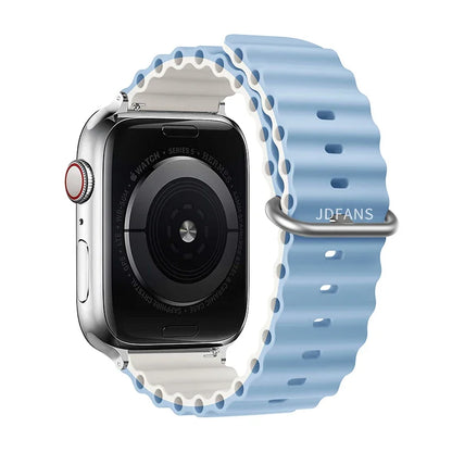 Correa Ocean Band Compatible con Apple Watch | Pulsera Deportiva Ajustable 49mm 45mm 44mm 41mm 40mm Series SE 3 6 7 8 9 10 Ultra