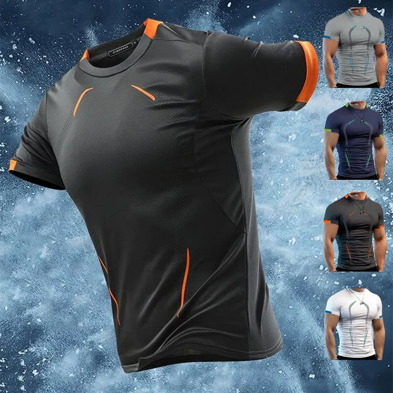 Camiseta Compresiva para Hombre – Fitness, Gym, Running y Superhéroe, Entrenamiento, Transpirable, Secado Rápido, Manga Corta