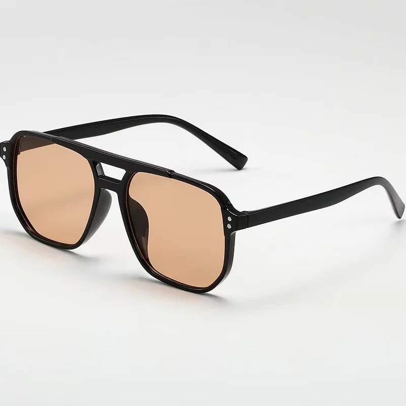 Gafas de Sol Vintage Unisex | Estilo Cuadrado, Lente Negra, Protección UV400