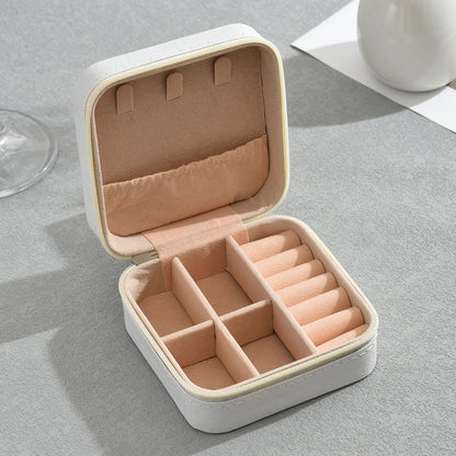 Caja de Almacenamiento de Joyería Portátil | Mini Estuche para Aretes, Anillos y Collares | Organizador de Viaje con Capas