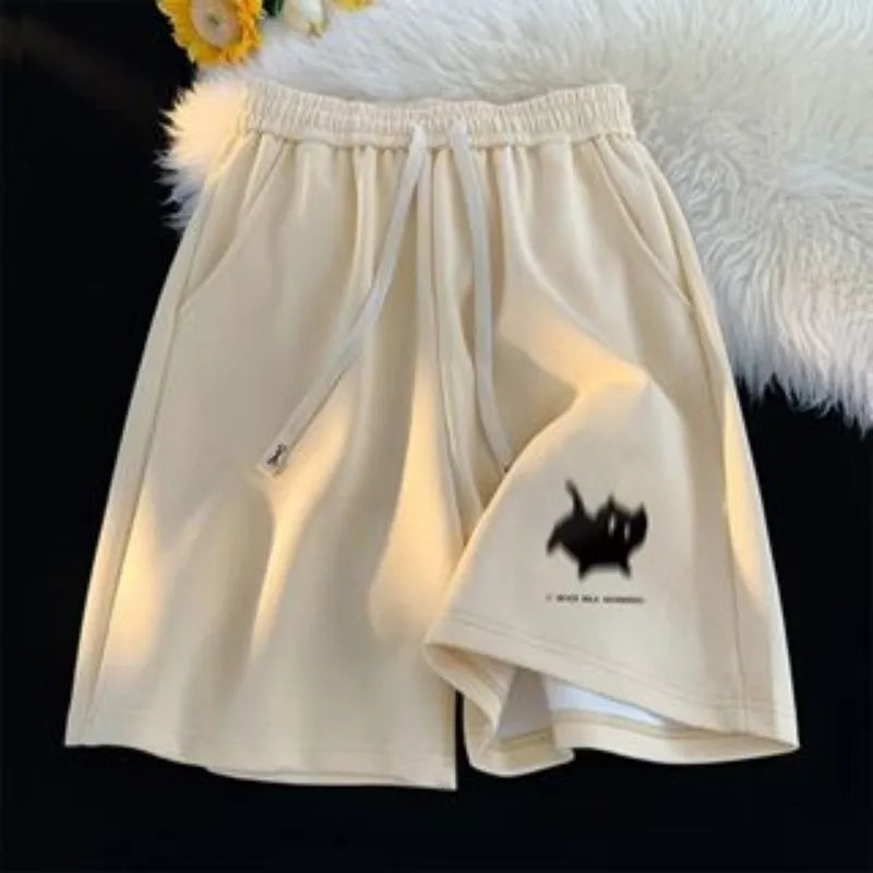 Shorts Oversize Hombre | Estampado Kittens Gaussian Blur | Streetwear Casual Pareja Baloncesto