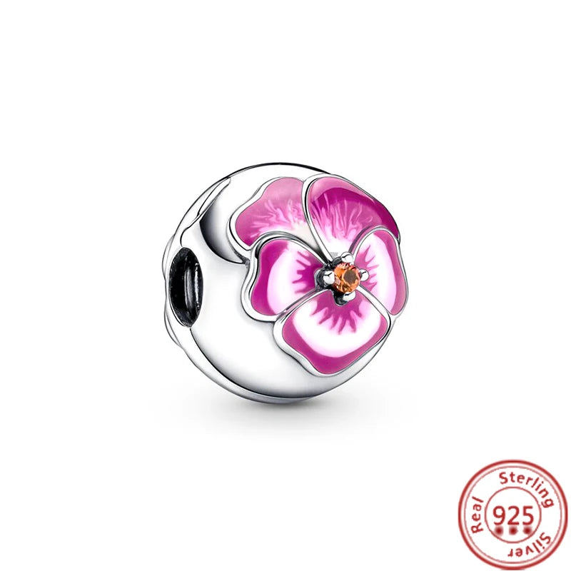 Charm trébol verde dopamina en plata 925 – Flor del bosque para pulsera DIY compatible Pandora mujer