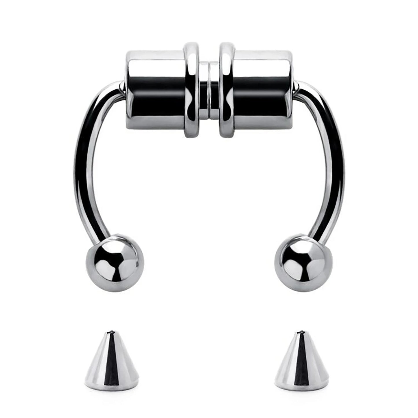 2Pcs or 5Pcs Magnet Nose Ring Stainless Steel Horseshoe Ring Nose Clip Non-pierced Nose Hoop Magnetic Nose Nail piercing nariz