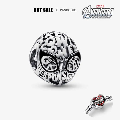 Charm Marvel Iron Man y Spiderman en Plata 925 – Abalorios Disney para Pulsera Original Mujer