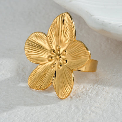 Anillo Boho Ajustable para Mujer – Diseño Creativo de Mariposas y Flores, Joyería de Moda 2025 Dorada o Plateada