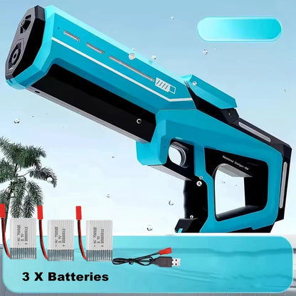 Pistola de Agua Eléctrica Potente – Juguete Automático para Niños y Adultos | Diversión de Verano Playa y Piscina