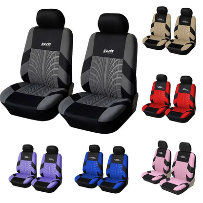Juego de 2 Fundas de Asiento Universales AUTOYOUTH | Cubreasientos con Diseño de Huella de Neumático