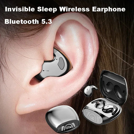 Auriculares invisibles Sleep – Bluetooth 5.3, IPX5 impermeables con micrófono, HiFi estéreo y batería de larga duración