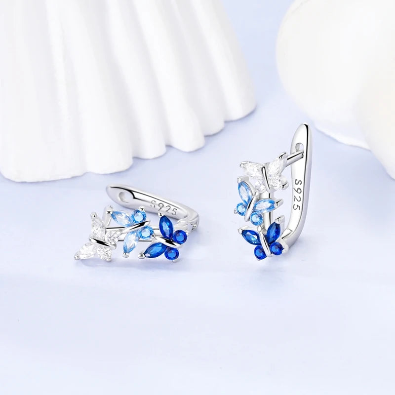 Aretes Primavera Plata 925 | Abeja, Flor y Mariposa | Aros Dobles Mujer