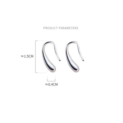 Silver Water Drop Shape Earrings for Women  Simple Temperament Ins Retro Jewelry Party Birthday