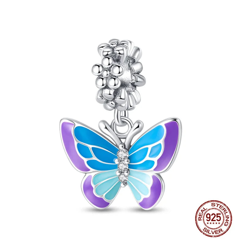 Charm Mariposa de Plata 925 | Dije para Pulsera o Collar 3mm Mujer Joyería Fina